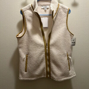 Magaschoni Ivory Vest with Gold Accents